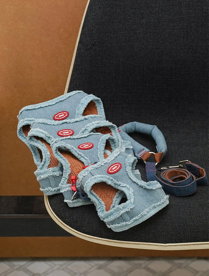 Pettorina a H regolabile anti-fuga con guinzaglio per cani